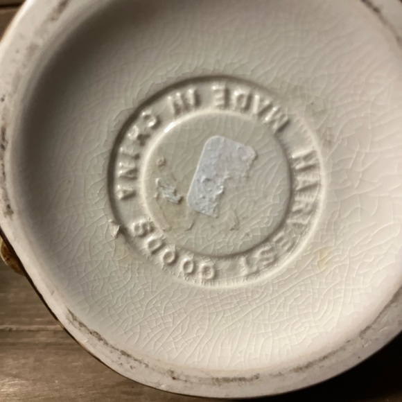 Harvest Goods vintage ceramic green and brown 5 inch pitcher - Picture 7 of 10